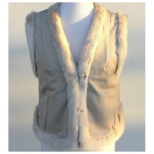 Vintage Reversable Mink Fur Vest Trim in Cream Neutral